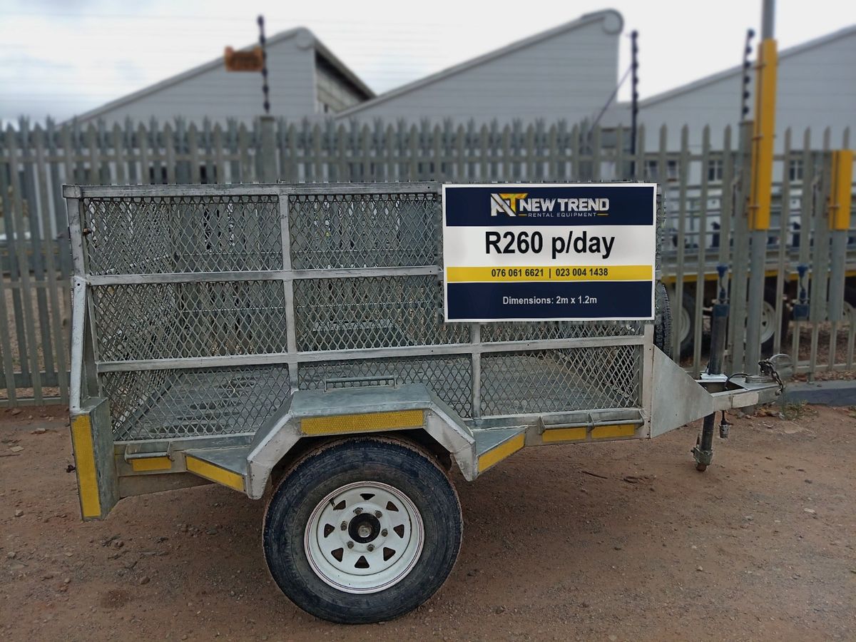 2m × 1.2m Full mesh · 900 mm sides trailer for hire in Worcester